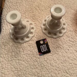 Westmoreland White Candle Holders